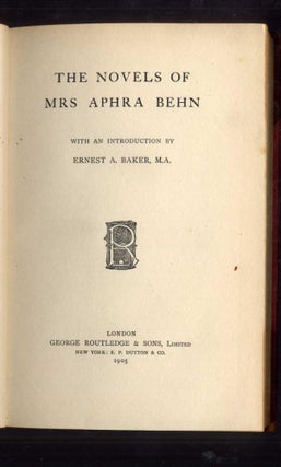 The Novels of Mrs. Aphra Behn