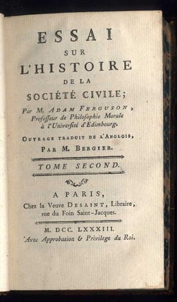 Essai sur L'Histoire de la Société Civile