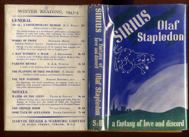 Item #041589 Sirius: A Fantasy of Love and Discord. Stapledon Olaf.