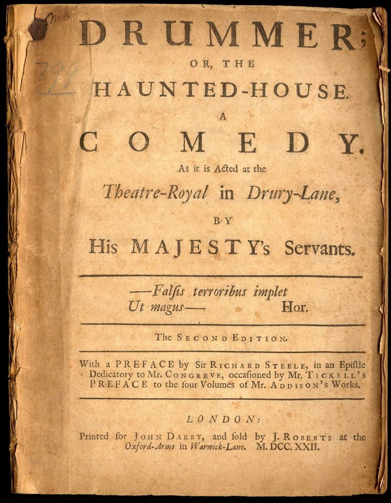 Item #042344 Drummer; or, The Haunted-House. A Comedy. As it is Acted at the Theatre-Royal in Drury-Lane. Addison Joseph.