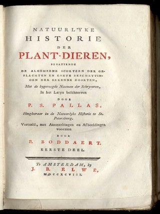 Natuurlyke historie der plant-dieren, bevattende de algemeene schetzen der geslachten en korte beschryvingen der bekende zoorten