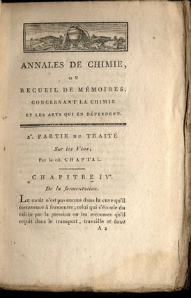 Annales de Chimie ou Recueil de Mémoires Concernant la Chimie et Les Arts Qui en Dépendent Tome 36 [Vins, Parachutes]