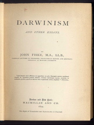 Darwinism and Other Essays