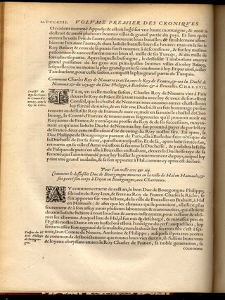 Volume Premier (-Troisieme) Des Chroniques D'Enguerran de Monstrelet