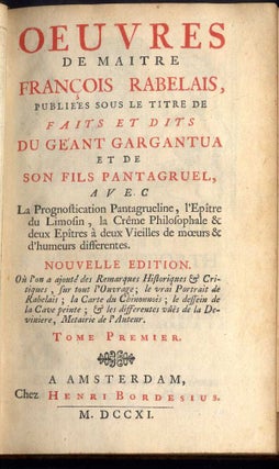 Oeuvres de Maitre François Rabelais, Publiées Sous le Titre de Faits et Dits du Géant Gargantua et de son Fils Pantagruel