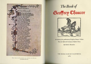 The Book of Geoffrey Chaucer: An Account of the publication of Geoffrey Chaucer's Works From the Fifteenth Century to Modern Times [leaf book]
