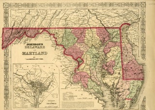 Item #044569 Map of Maryland [from johnson's new illustrated family atlas]. Johnson