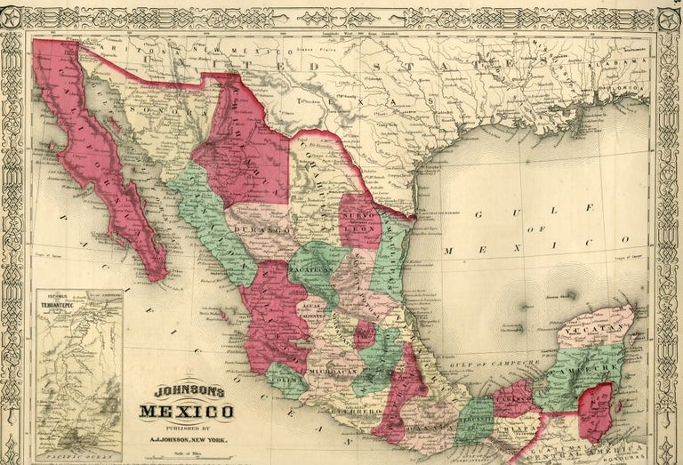Item #044580 Map of Mexico [from johnson's new illustrated family atlas]. Johnson.