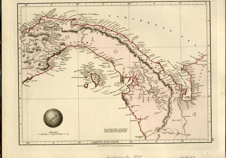 Item #044593 Map of Columbia (Isthmus of Panama) From Arrowsmith's Outline of the World, 1828. Arrowsmith.
