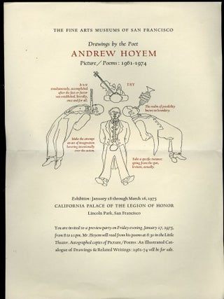 Item #044614 Drawings by the Poet Andrew Hoyem: Exhibition Broadside and Invitation to a Preview...
