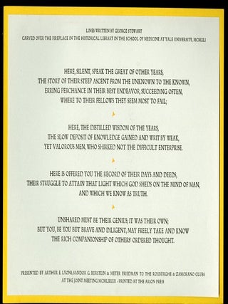 Item #044616 Lines Written by George Stewart - Keepsake presentation at a Roxburghe and Zamorano...