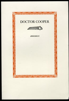 Item #044633 Doctor Cooper Announces Anatomical & Surgical Lectures - Keepsake presentation at a...