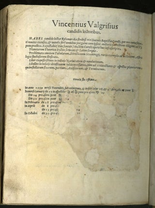 Ephemerides ad annos XIX incipientes ab anno Christi MDLVIII usque ad annum MDLXXVII. Meridiano Inclitae Urbis Venetiarum Diligentissime Supputatae