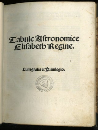 Tabule Astronomice Elisabeth Regine