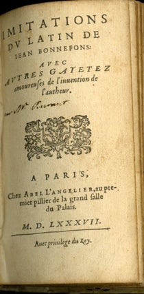 Pancharis [bound with] Imitations du Latin de Jean Bonnefons Avec Autres Gayetez Amoureuses de L'Invention de L'Autheur