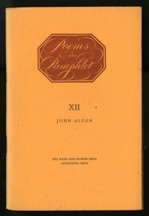 Item #044823 The Crossways. Poems in Pamphlet. XII. Alden John