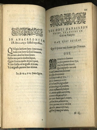 Les oeuvres poétiques de Rémy Belleau Tome Second: Les Odes D'Anacreon Teien Poete Grec, Traduites en François par Remy Belleau avec quelques Petites Hymnes de son invention, & autres diverses poesies: Ensemble une Comedie