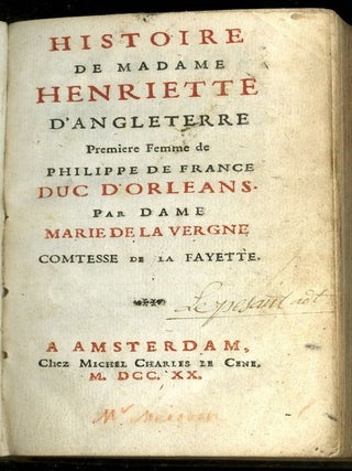 Histoire de Madame Henriette D'Angleterre