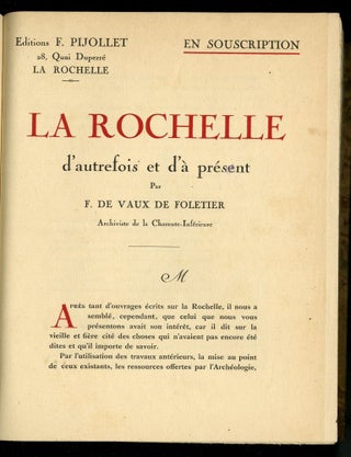 La Rochelle d'autrefois et d'a présent