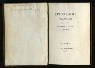 Epigrammi Francesi Tradotti In Versi Italiani
