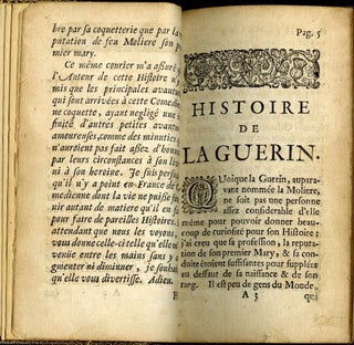 La Fameuse Comedienne ou Histoire de La Guerin, Auparavant Femme & Veuve de Moliere