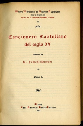 Cancionero Castellano del Siglo XV (Nueva Biblioteca de Autores Españoles)