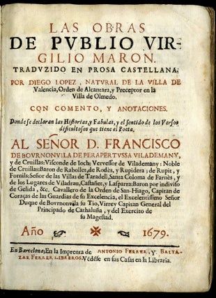 Las Obras de Publio Virgilio Maron. Traduzido en Prosa Castellana