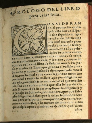 Libro intitulado Arte de Criar la Seda