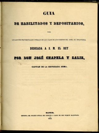 Guia de habilitados y depositarios, para los ajustes provisionales y finales de las cajas de los cuerpos del arma de infanteria