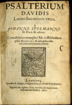 Psalterium Davidis. Latino-Saxonicum vetus
