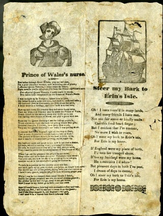Item #045666 Prince of Wales's Nurse & Steer My Bark to Erin's Isle [Broadside...
