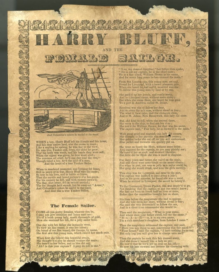 Item #045667 Harry Bluff and the Female Sailor [Broadside Ballad]. anon.