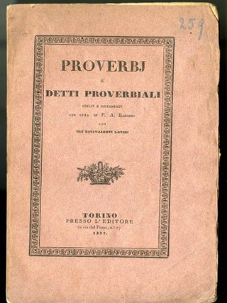 Item #045716 Proverbi e Detti Proverbiali. Barosso P. A