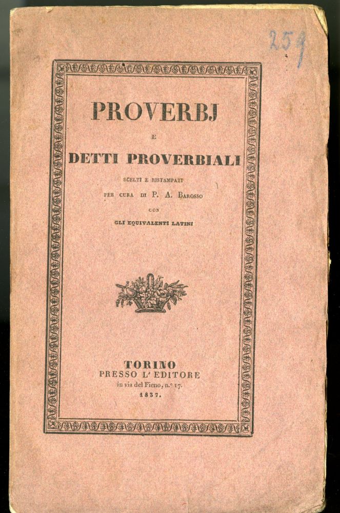Item #045716 Proverbi e Detti Proverbiali. Barosso P. A.