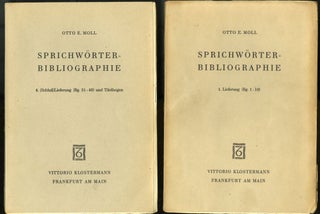 Item #045735 Sprichworter-Bibliographie. Moll Otto E