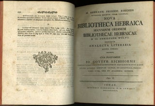 Nova Bibliotheca Hebraica Secundum Ordinem Bibliothecae Hebraicae