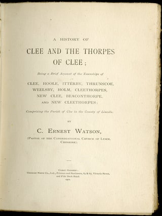 A History of Clee and the Thorpes of Clee