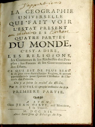 Le Geographie Universelle Qui Fait Voir L'Estat Present Quatre Parties du Monde...