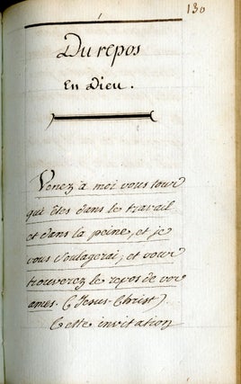 18th C. Manuscript Prayers, Litanies, Meditations, Inspirations etc.: French, 8 Volumes