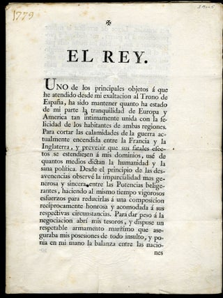 Item #046310 Uno de los principales objetos á que he atendido desde mi exaltacion al trono de...