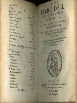 Del Primo (-sesto) libro de le Lettere di M. Pietro Aretino