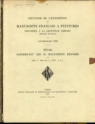 Item #046472 Souvenir de L'Exposition de Manuscrits Francais a Peintures, Organisee a la...