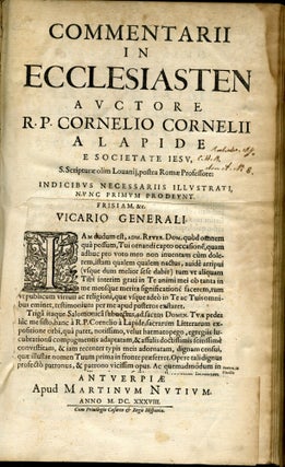 Commentarii in Ecclesiasten Commentarium in Canticum Canticorum et Librum Sapientiae