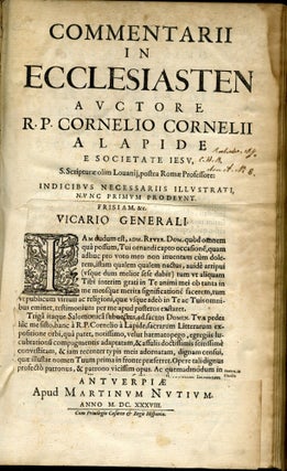 Commentarii in Ecclesiasten Commentarium in Canticum Canticorum et Librum Sapientiae