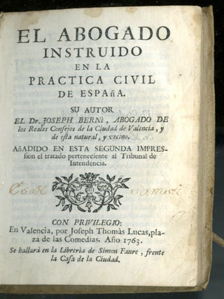 El abogado instruido en la practica civil de España
