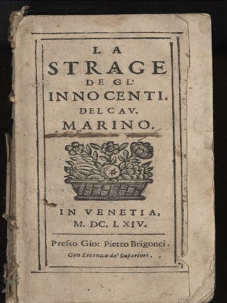 Item #046678 La strage de gl'innocenti del cavalier Marino. Marino Gio. Battista