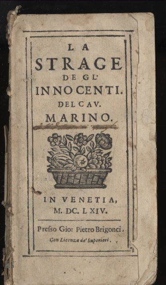 Item #046678 La strage de gl'innocenti del cavalier Marino. Marino Gio. Battista.