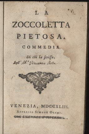 Item #046681 La Zoccoletta Pietosa Commedia. Rota Vincenzo