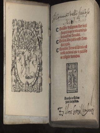 Secundus dyalogorum liber...de vita ac miraculis beatissimi Benedicti. Benedicti regula. Speculum Bernardi Abbatis casinensis de his ad que in professione obligatur monachus