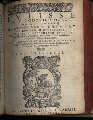 L'Achille et L'enea [with] Delle Lodi Della Poesia D'Omero et di Virginio [and] L'Ulisse di M. Lodovico Dolce